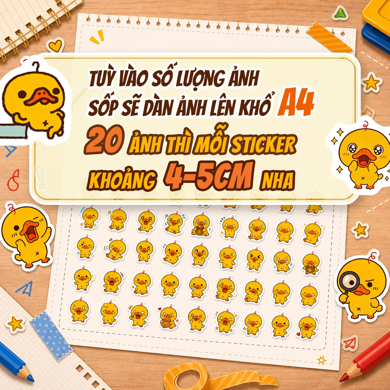 Bộ sticker custom khổ A4